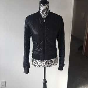 Aeropostale Women’s Black Quilted Packable Full Zip Puffer Jacket Size M